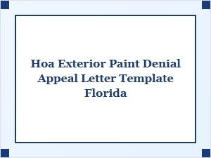 Florida Hoa Exterior Paint Denial Appeal Letter Template