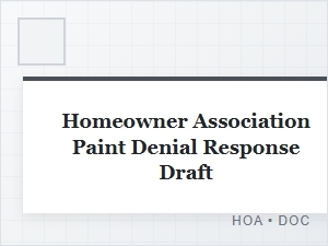 Your Homeowner Association Paint Denial Response Draft